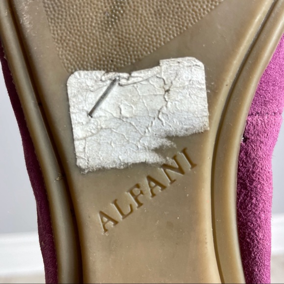 Alfani 7.5 suede purple peep toe ballerina flats - Picture 2 of 3